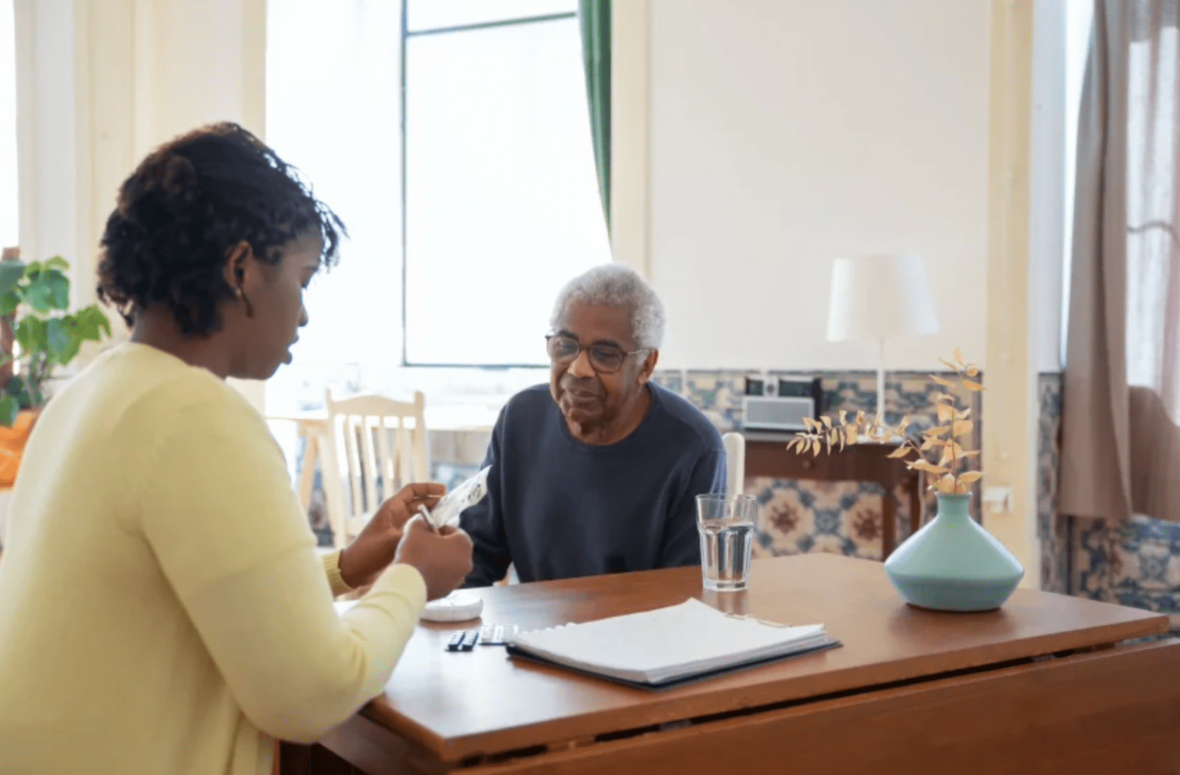 Caregiver with patient