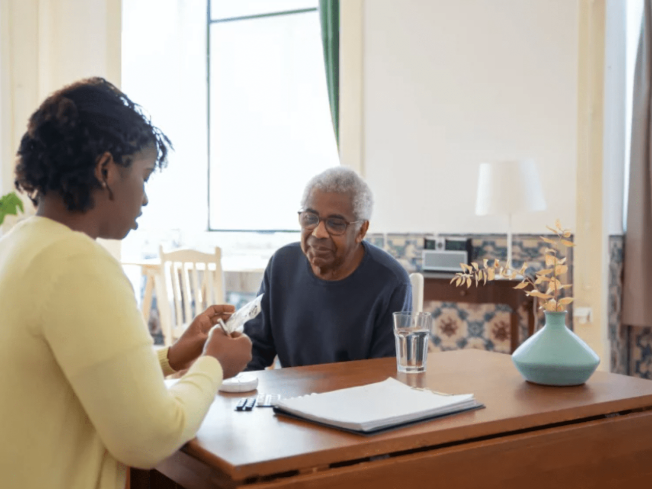 Caregiver with patient